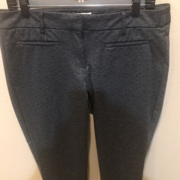 Adrienne Vittadini Gray Polka Dot Straight Leg Trouser Pants w/Faux Pockets-12 - Picture 3 of 12
